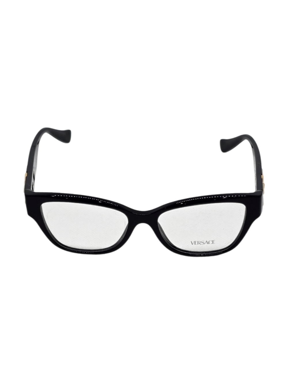 Versace Black Acetate Cat-Eye Glasses with Gold Medallion Temples - Picture 5 of 5